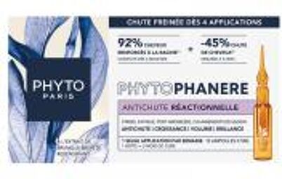 Phytophanère Traitement Antichute Réactionnelle 12 x 5 ml - Boîte 12 Ampoules de 5 ml