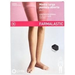 Bas Long Compression Normale Orteil Ouvert Noir TS
