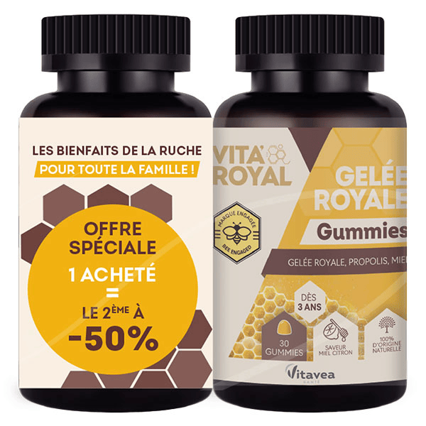 Vita'Royal Gelée Royale dès 3 ans Format éco 60gummies Pectine végétale