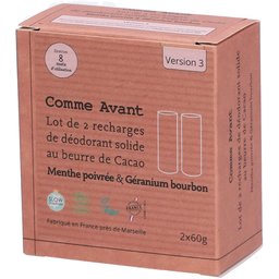 Comme Avant Recharges déodorant solide -  Menthe poivreé & Géranium Bourbon