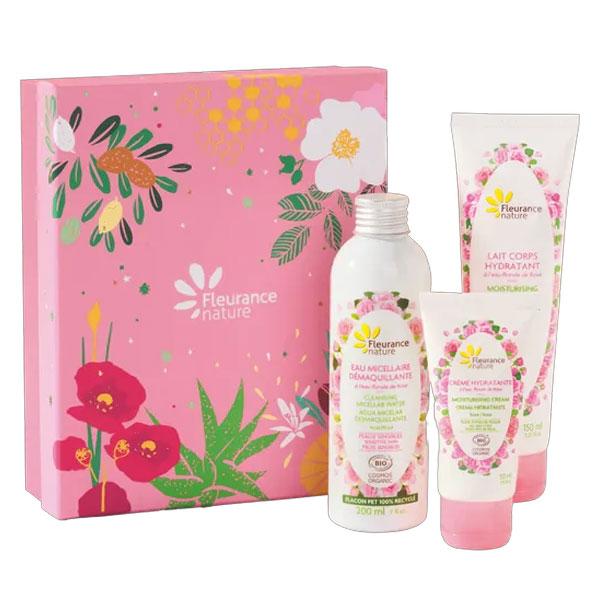 - Coffret rose Bio - 200ml, 150ml, 50ml