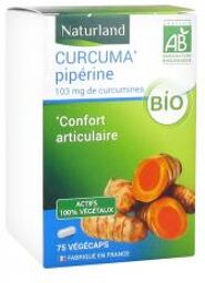 Curcuma Pipérine Bio - Complément Alimentaire Végétal 75 Végécaps - Boîte 75 végécaps