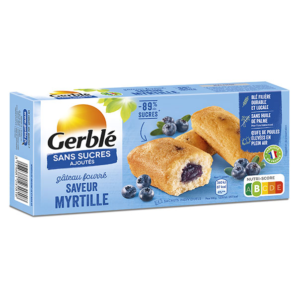sans Sucres Ajoutés Gâteau Fourré Myrtille 150g