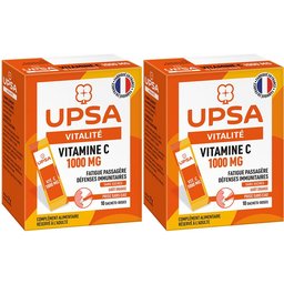 Vitamine C 1000 mg - 10 sticks - Adultes - Complément alimentaire sans sucres, goût orange - Fatigue passagère et défenses immunitaires