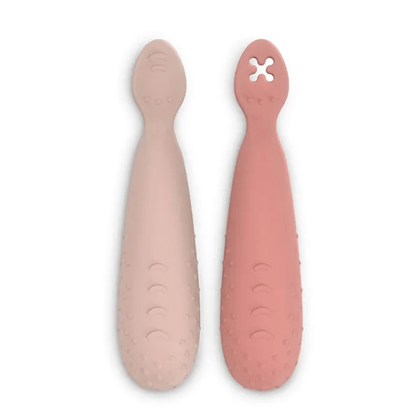 Pré-Cuillères d'Apprentissage Silicone Rose