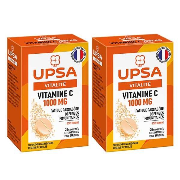 Lot Promo Vitamine C 1000mg Comprimés Effervescents 2 x 20 comprimés
