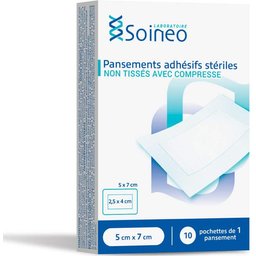 Compresses Adhésives Stériles 10x15cm 10uts