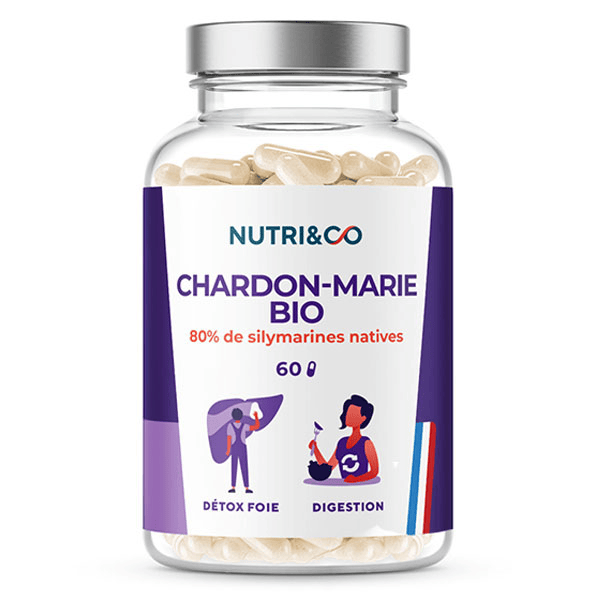 Nutri&Co Chardon-Marie - Drainage et Détox Foie Colon Intestins - 60 gélules