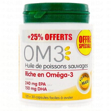 Huile de poisson sauvage format maxi environ 150 capsules