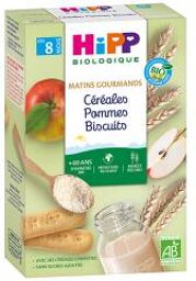 Matins Gourmands Céréales Pommes Biscuits dès 8 Mois Bio 250 g - Boîte 250 g