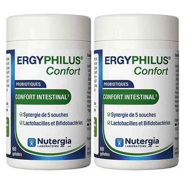Ergyphilus Confort Probiotiques Lot de 2 x 60 gélules