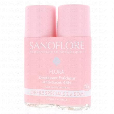 déodorant bio roll on 50ml Flora lot de 2 roll'ons x 50ml