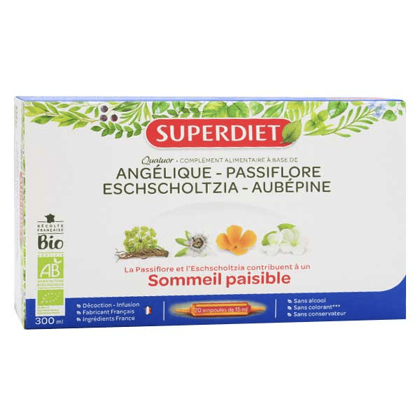 Quatuor Passiflore Sommeil Paisible Bio 20 ampoules