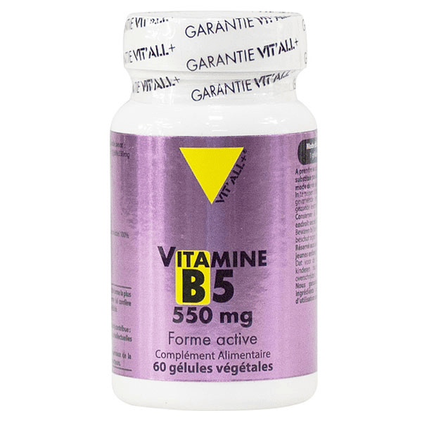 Vitamine B5 550mg 60 gélules végétales