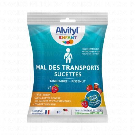 Enfants - Mal des transports x10 sucettes cola fraise