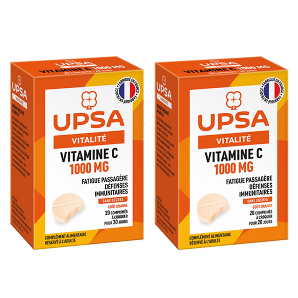 Lot Promo Vitamine C 1000mg 2x20 comprimés à croquer