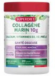 Collagène Marin 10 g + Calcium, Vitamine D3, K2, Prêle 240 g - Pot 240 g