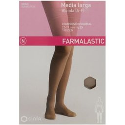 Bas Long Dentelle (A-F) Compression Normale T-Reina Camel