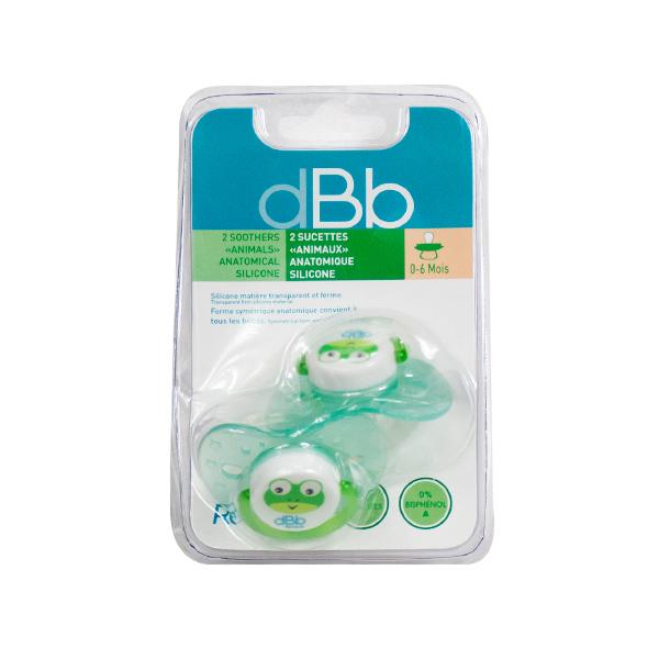 Sucette Anatomique Silicone Grenouille Bleu Translucide 1er âge Lot de 2