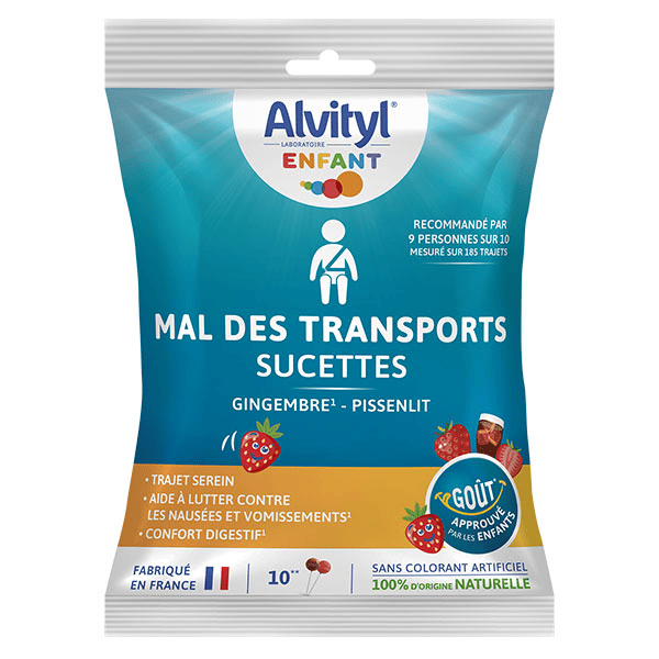 Mal des Transports Gingembre Pissenlit dès 3 ans 10 sucettes