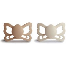 Butterfly Anatomical Silicone Pacifier Silky Cream 6M+ 2uts