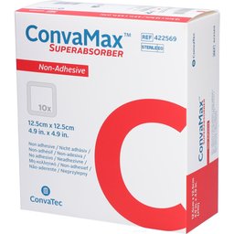Convamax Superabsorber Non-Adhesive - Pansement hydrocellulaire superabsorbant non-adhésif 12,5 x 12,5 cm