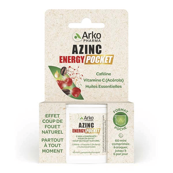 Azinc Energy Pocket Caféine & Vitamine C 60 mini-comprimés