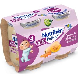 Nutribén Potitos Cena Crema de Calabaza y Zanahoria+4m 2x120 gr