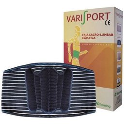 Varisport Gaine Sacrolomb Velcro TEg +110cm Noir 1ut