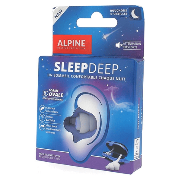 Sleep Deep Bouchons d'Oreilles Nuit Atténuation Très Forte Forme Ovale M/L