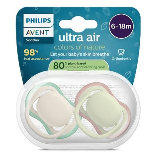 Sucette Ultra Air jour 6-18M Uni Nature sans BPA x2