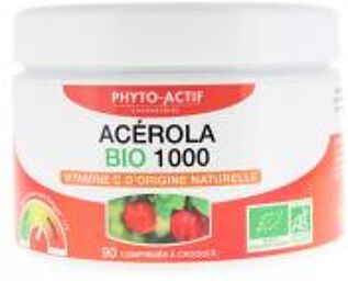 Acérola 1000 Bio 90 Comprimés à Croquer - Pot 90 comprimés