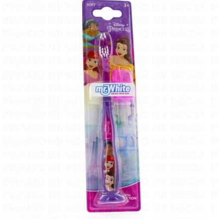 Brosse à dent ergonomique avec capuchon princesse