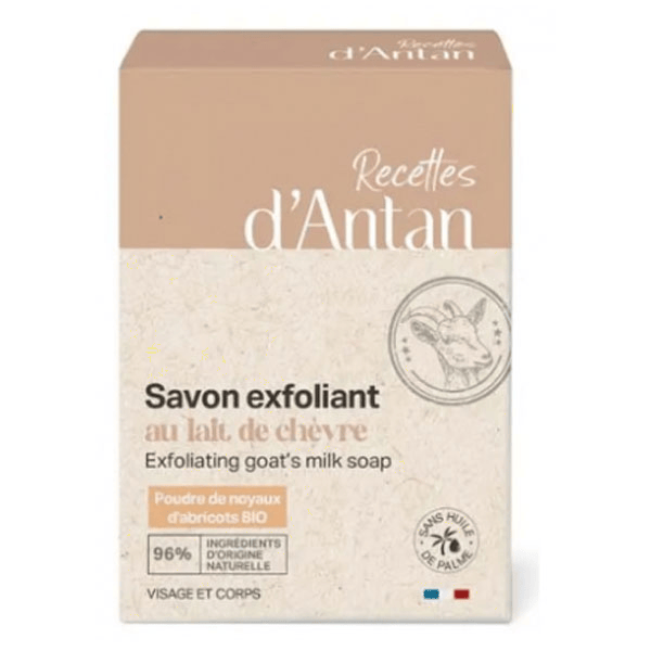 Recettes d'Antan savon Exfoliant Lait de chèvre noyaux d'abricots - pain 100g