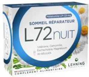 L72 Nuit Sommeil Réparateur 30 Unités - Boîte 30 gélules de 564 mg