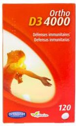 D3 4000 Défenses Immunitaires Vitamine D3 120 Comprimés - Boîte 120 comprimés