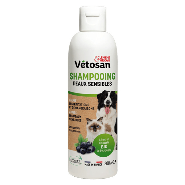 Vétosan Shampooing Peaux Sensibles pour chiens et chats 200 ml