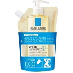 La Roche-Posay Lipikar Huile Lavante AP+ 400ml + Éco Recharge 400ml