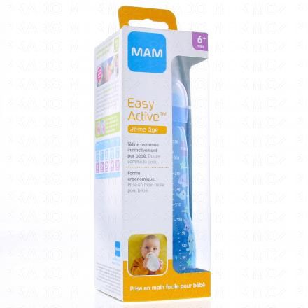 Easy Active - Biberon 2ème âge 330ml bleu baleine