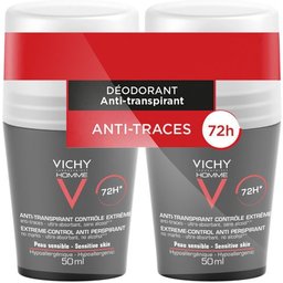 Homme Anti-Transpirant Contrôle Extrême 72h Roll-On 2x50ml
