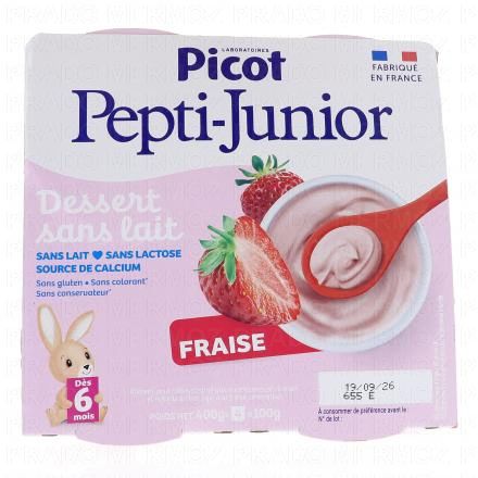 Pepti-Junior Crème dessert sans lait saveur fraise 4x100g