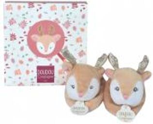 Elea le Renne Chaussons (1 Doudou + 1 Boite) - Boîte 1 paire de chaussons