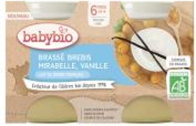 Brassé au Lait de Brebis Français - Mirabelle de France Vanille - Carton 2 pots de 130 g