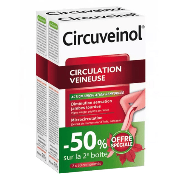 Physcience Circuveinol Circulation Veineuse 2 x 30 comprimés