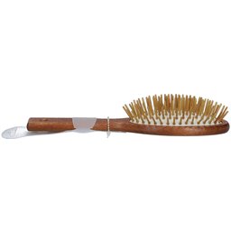 Solingen Brosse à cheveux pneumatique, picots en bois, grand ovale, hêtre