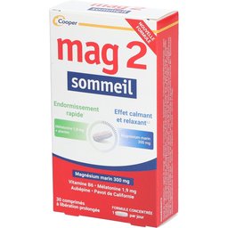 - Sommeil-Complément alimentaire - Magnésium marin 300mg, mélatonine 1,9mg et extraits de plantes-Endormissement rapide, effet calmant et relaxant-Programme de 15 à 30 jours - 30 comprimés