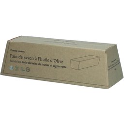 Pain de savon à huile d'Olive - Enrichi en Huile de baies de laurier et argile verte