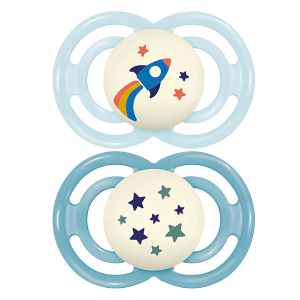 Sucettes perfect nuit tend 18+ silicone Motifs Avion et Etoiles x2