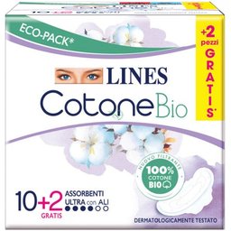 Cotone Bio Absorbants Ultra avec Ailes 12uts
