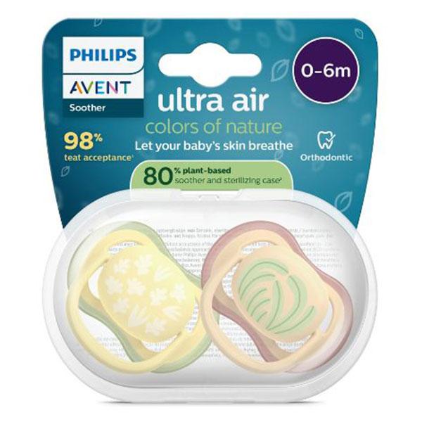 Sucette Ultra Air jour 0-6M Imprimé Nature x2, sans BPA
